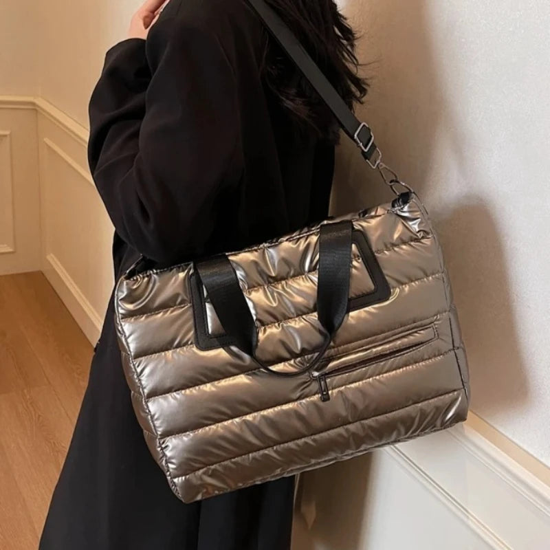 Large Capaci Casual Sle Women's down Cotton Jaet Bag