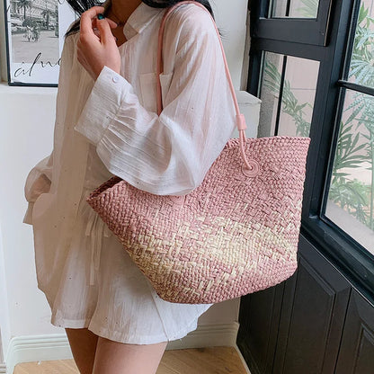 Straw Beach Tote Bag – Wicker Woven Women's Handbag