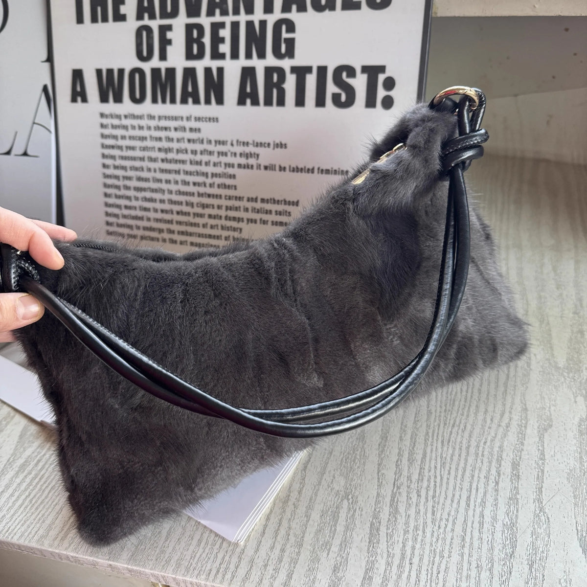 Mink Fur Shoulder Bag – Luxury Women's Crossbody Handbag
