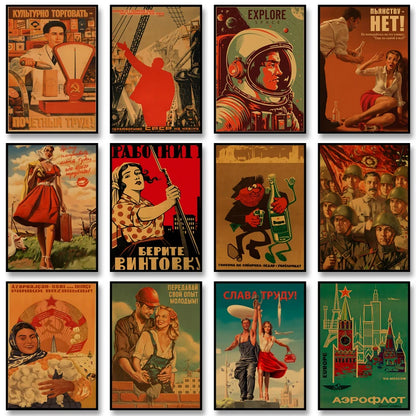 Soviet USSR Vintage Poster Wall Art Print – Retro CCCP Canvas Decor