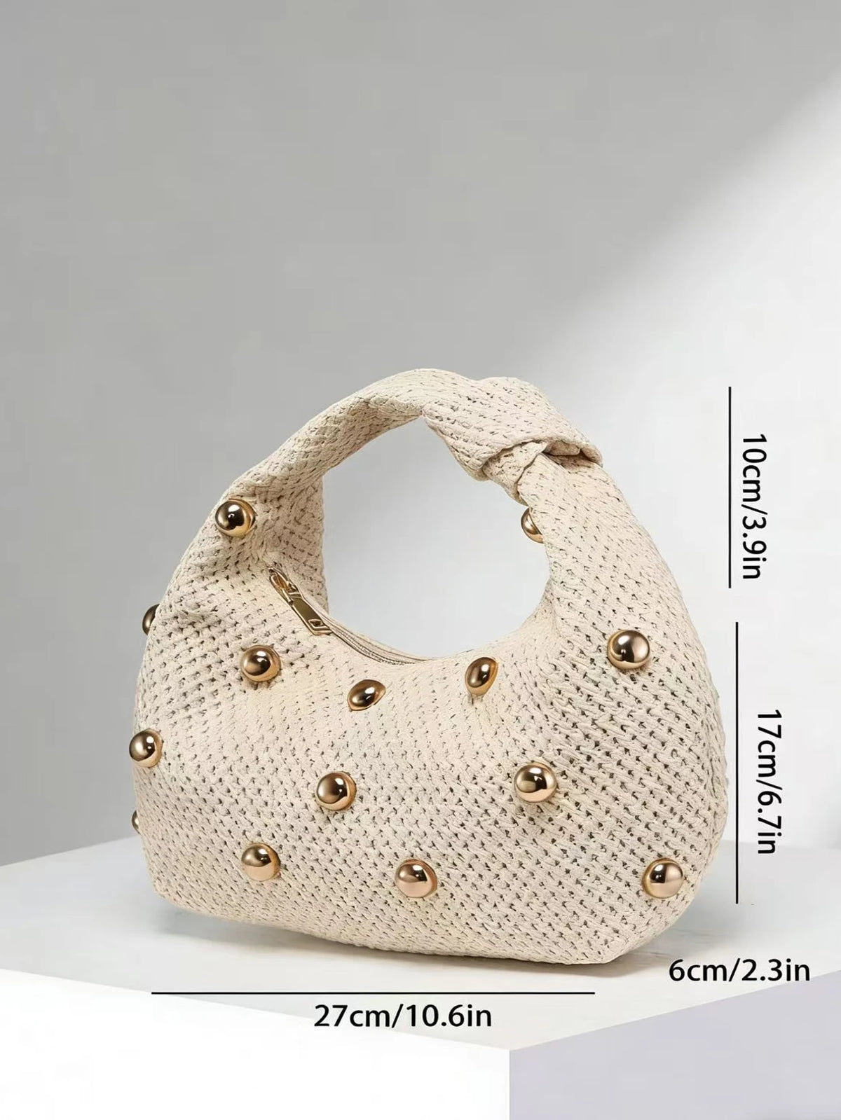 Retro Bohemian Embossed Straw Shoulder Bag