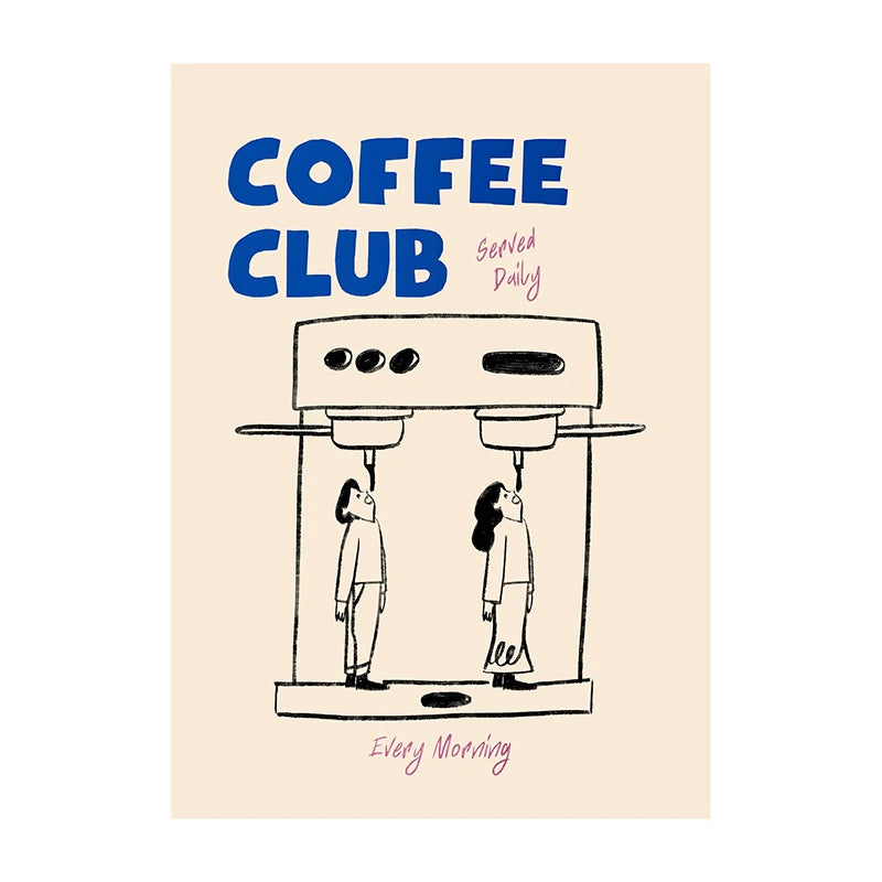 Coffee Diver Wall Art Print – Whimsical Kitchen Poster