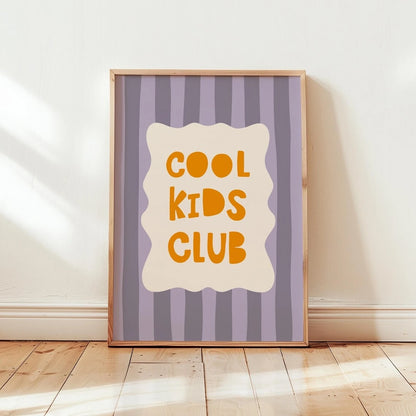 Cool Kids Club Wall Art Print – Kids Room Typography Poster