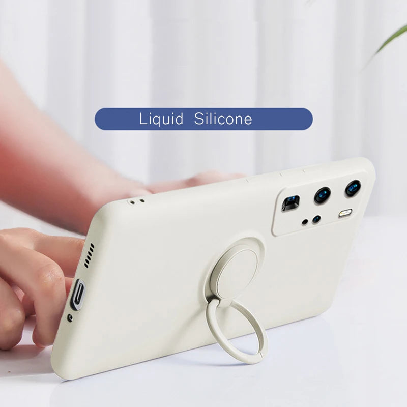 Ring Holder Silicone Case for Samsung Galaxy – Strap Included