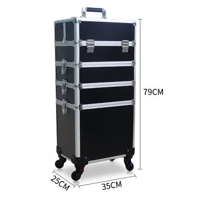 Large Professional Makeup Trolley Case – Multilayer Rolling