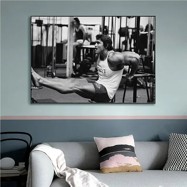 Arnold Schwarzenegger Motivational Gym Poster – Bodybuilding Wall Art