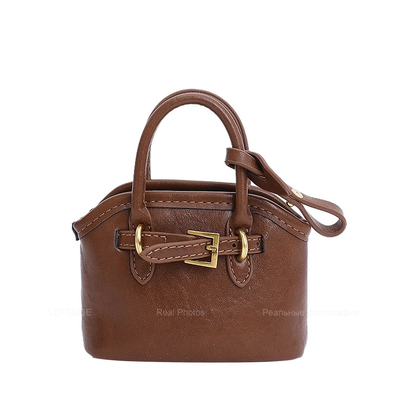 Big PU Leather Short Handle Shoulder Bag