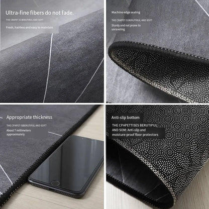 Vikama Modern Minimalist Rug Study Office Computer Desk Gaming Chair Anti-Slip Mat Bedroom Carpet