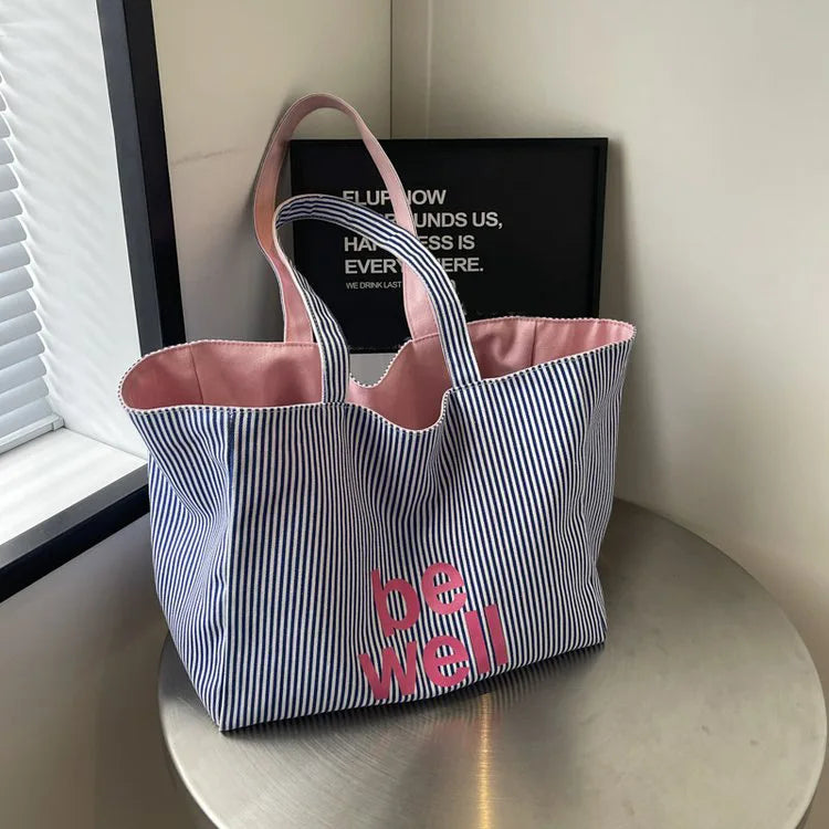 Casual Large Stripe Women's Shoulder Bag