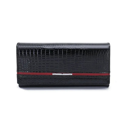 Alligator Pattern Genuine Leather Women's Long Wallet Clutch