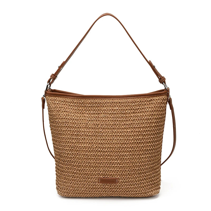 Raffia Crochet Straw Crossbody Bag for Women