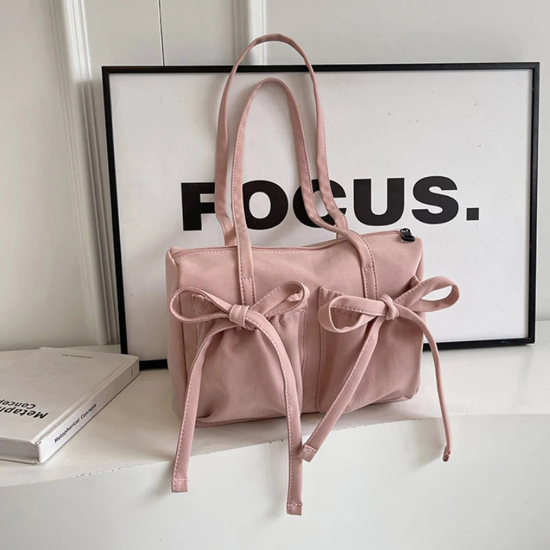 New Korean Bow Nylon Shoulder Bag