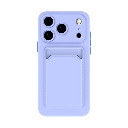 Silicone Card Holder iPhone Case – Wallet Slot Back Cover