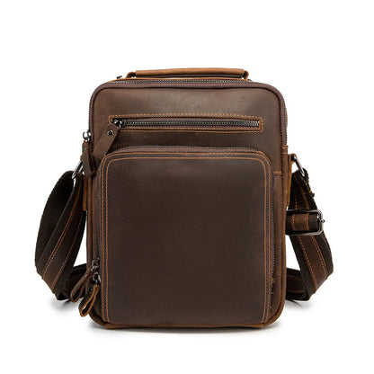 Genuine Leather Men's Crossbody Messenger Bag – Vintage Style