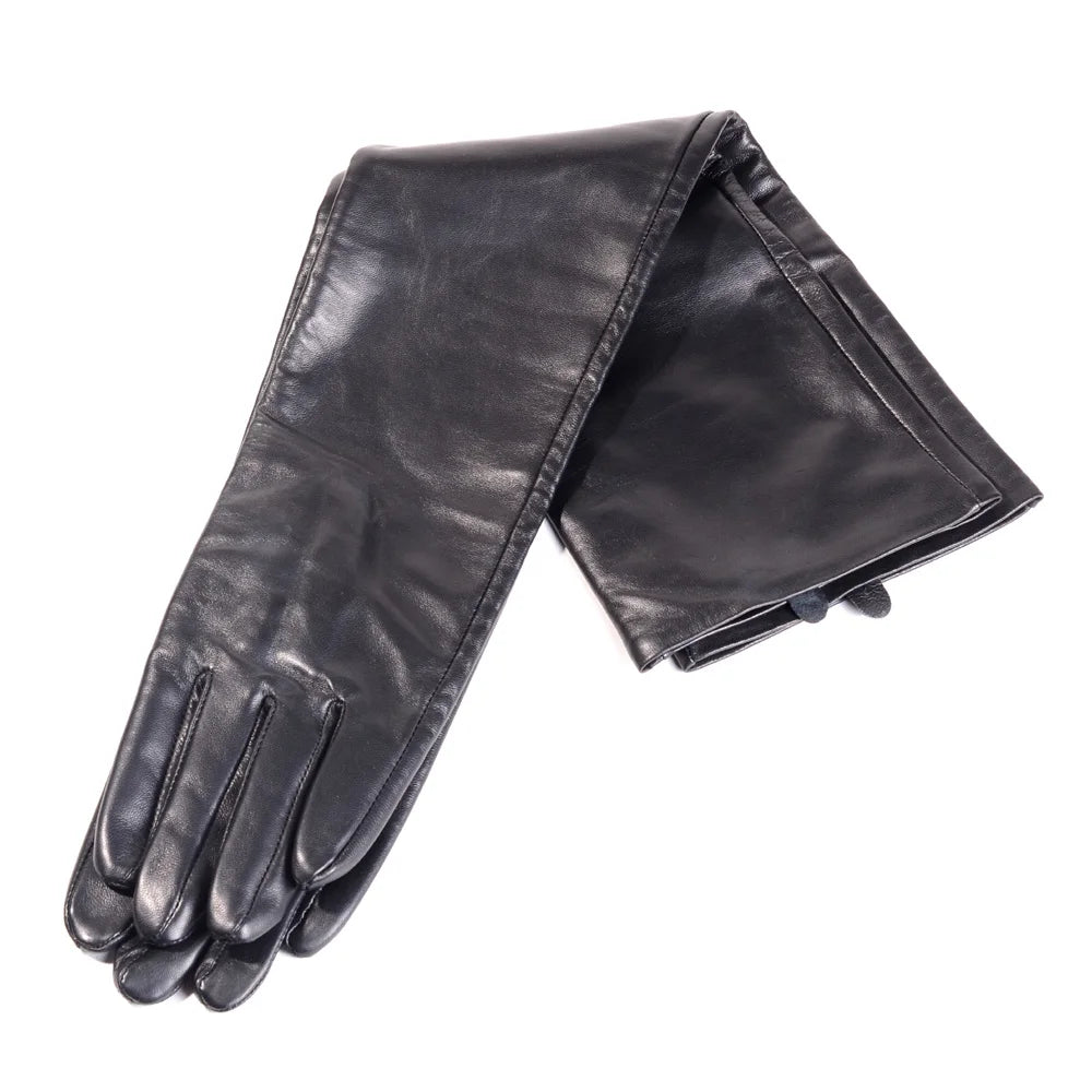 Opera-Length Genuine Sheepskin Leather Gloves for Men