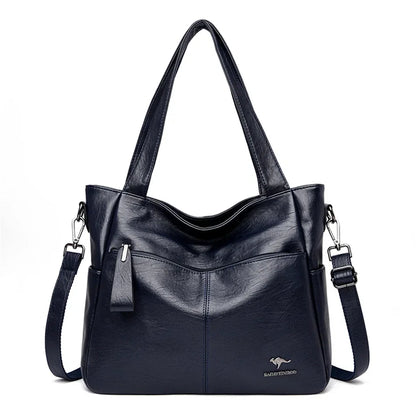 Women's Leather Tote Bag – Top Handle Shoulder Handbag