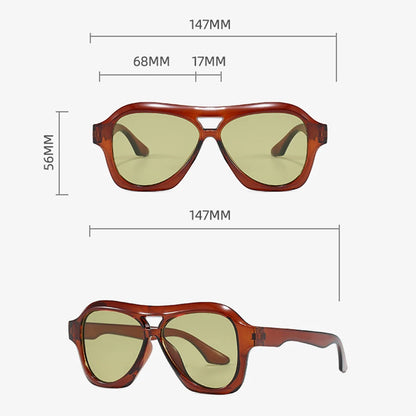 Double Bridge Retro Sunglasses – Gradient Aviator Unisex