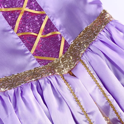 Disney Rapunzel Dress Kids Tangled Disguise Carnival Girl Princess