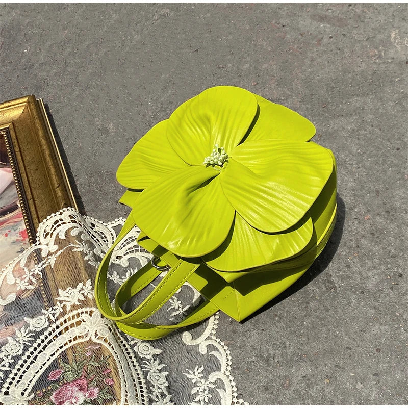 French Petal Flower Handbag Holiday Seaside Leather