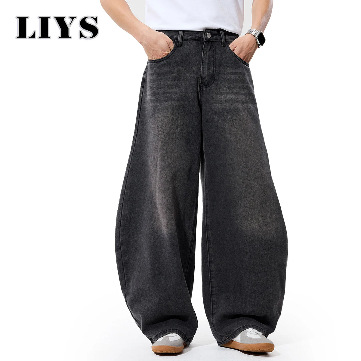 Baggy Wide Leg Jeans – Men's Goth Balloon Denim Pants