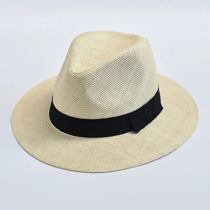 Panama Trilby Straw Hat Unisex UV Protection Beach Hat