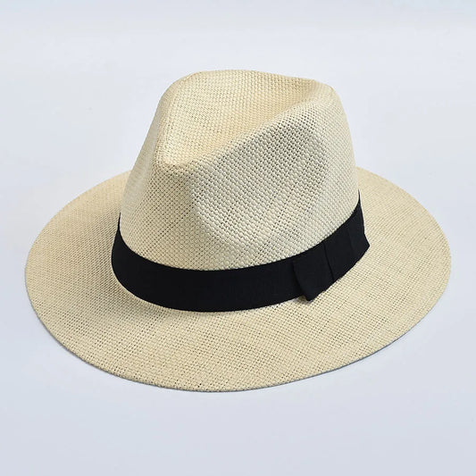 Panama Trilby Straw Hat Unisex UV Protection Beach Hat