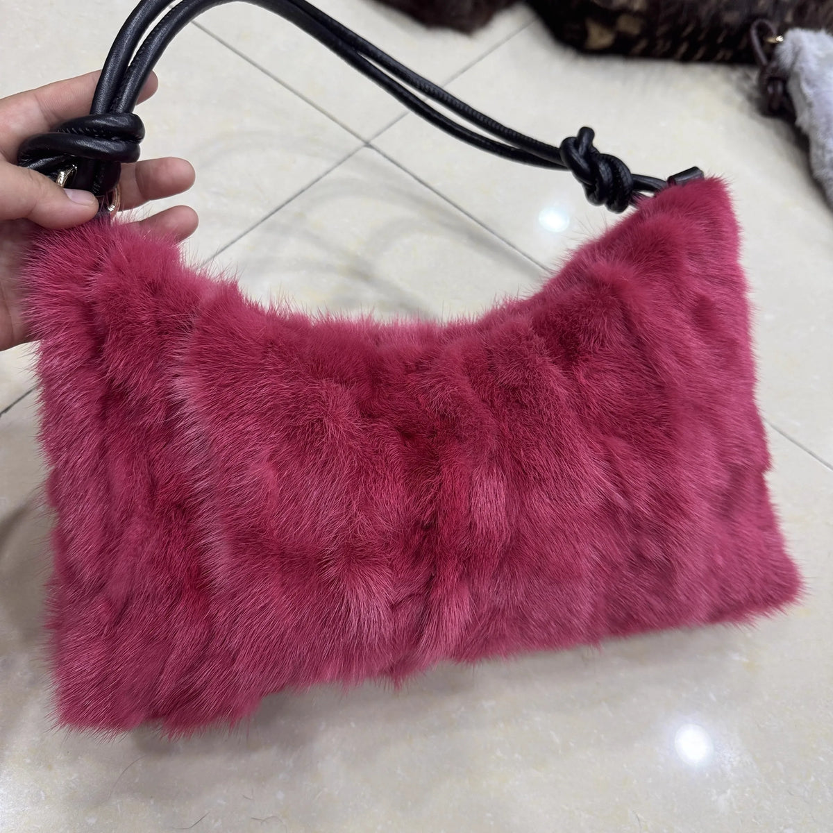 Mink Fur Shoulder Bag – Luxury Women's Crossbody Handbag