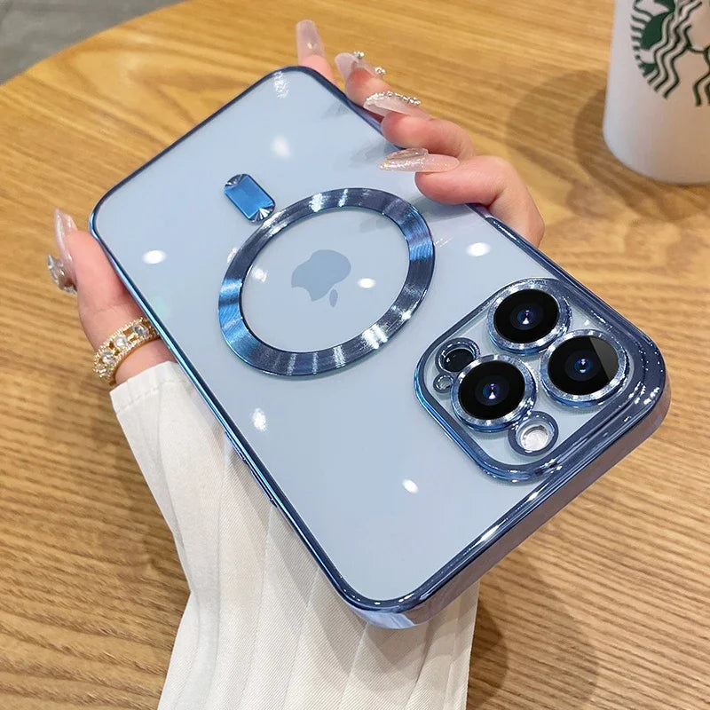 Electroplated MagSafe iPhone Case with Camera Lens Protector