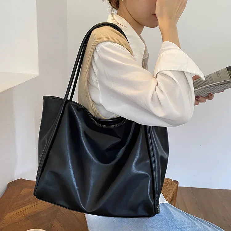 Portable Texture Tote Bag for Women Shoulder Underarm Bag