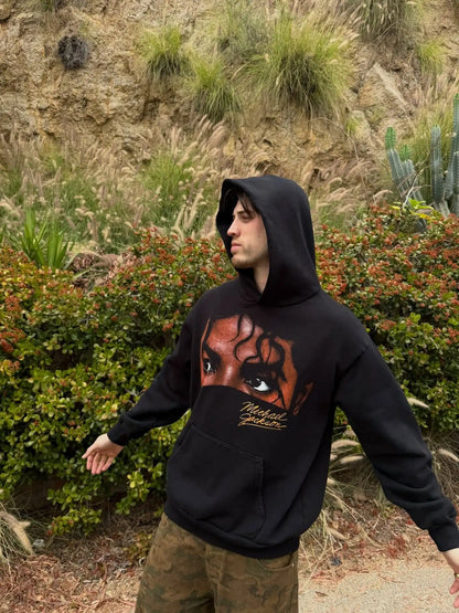 Michael Jackson Graphic Hoodie – Women's Grunge Streetwear Sweatshirt