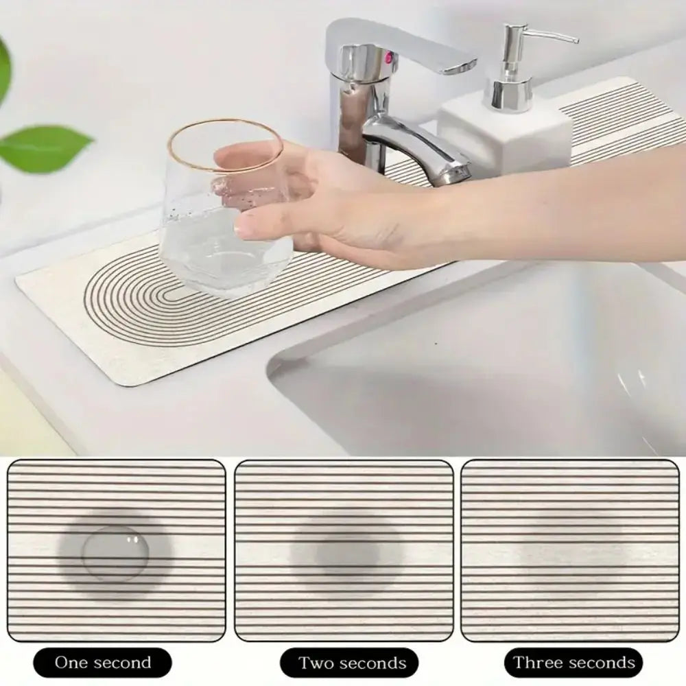 Kitchen Sink Mat – Absorbent Silicone Faucet Drip Pad