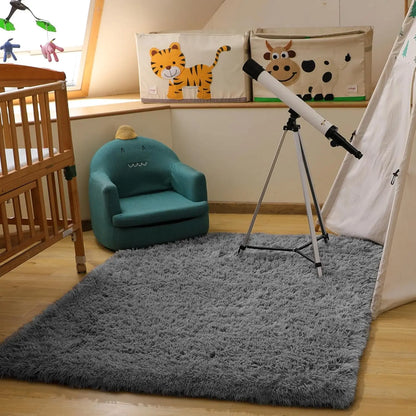 Tie-Dye Plush Shaggy Rug – Soft Carpet for Bedroom & Living Room