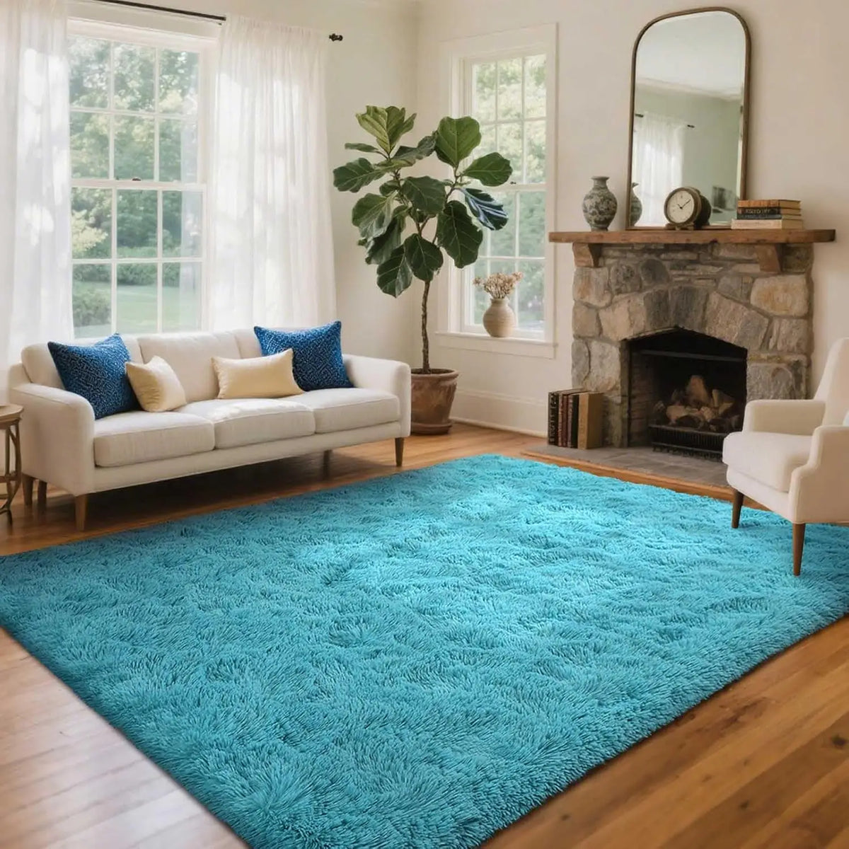Soft Fluffy Area Rug – Non-Slip Shaggy Rug for Living Room & Bedroom