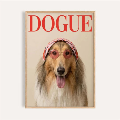 DOGUE Dog Pop Art Wall Poster – Funny Fashion Magazine Print