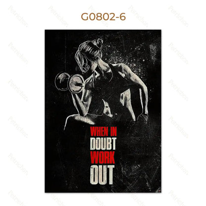 Gym Motivational Quote Wall Art Poster – Bodybuilding Canvas Print