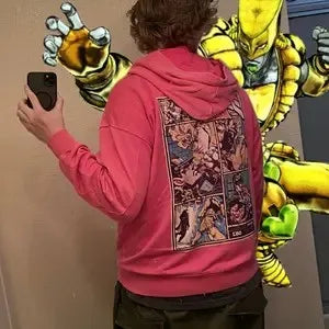 JoJo's Bizarre Adventure Zip-Up Hoodie Anime Graphic Streetwear Unisex