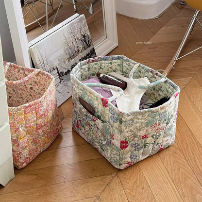 Floral Quilted Tote Bag for Women – Retro Patchwork Handbag
