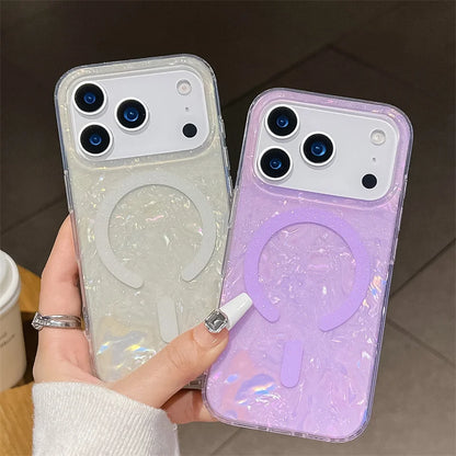 Pearl Shell MagSafe iPhone Case – Glitter Magnetic Cover