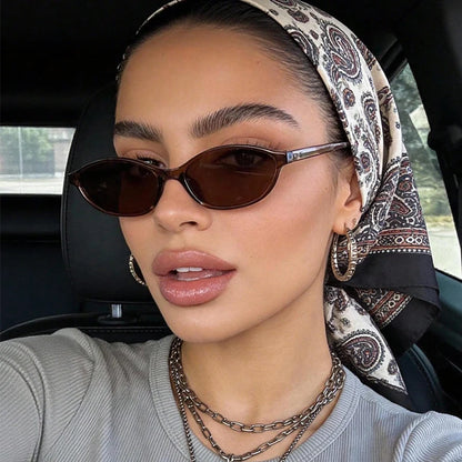 Retro Oval Cat Eye Sunglasses for Women – UV400 Small Frame
