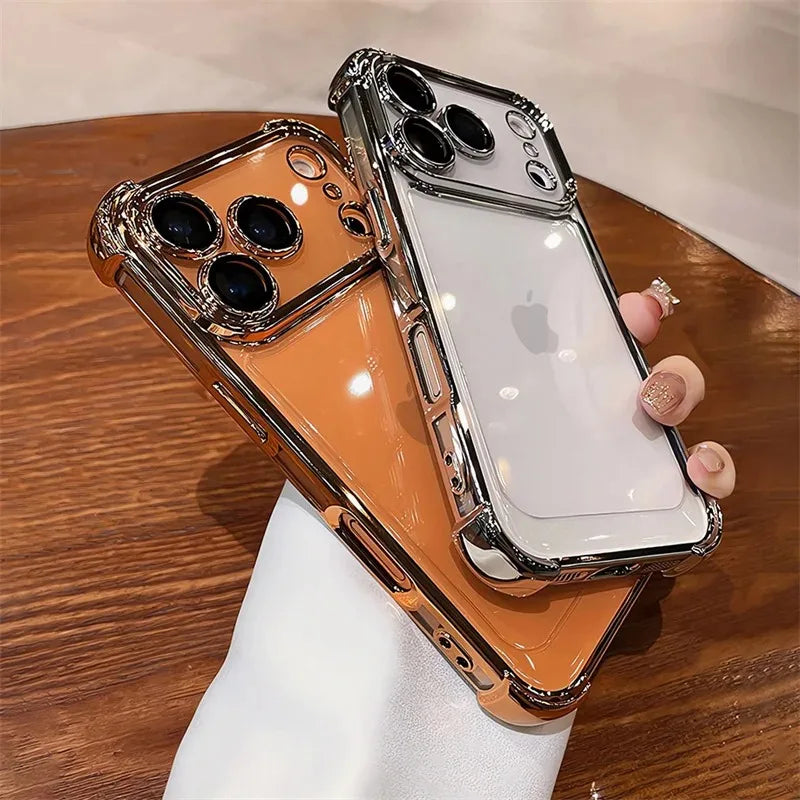 Electroplate Shockproof Clear iPhone Case with Lens Protector for iPhone 17 Series