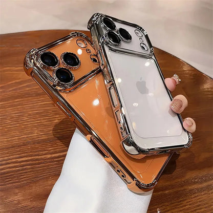 Electroplate Shockproof Clear iPhone Case with Lens Protector for iPhone 17 Series