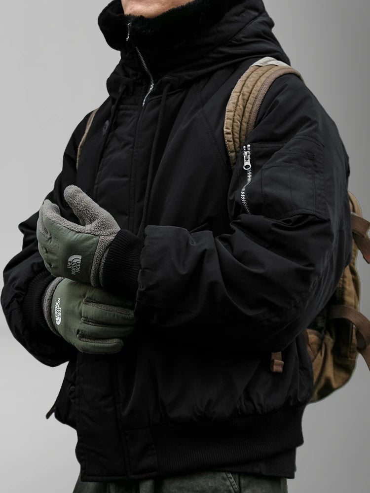 Hooded Parka Jacket – Fleece-Lined Heavyweight Streetwear Coat for Men & Women