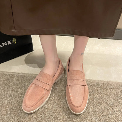Women's Suede Slip-On Loafers Flat Moccasin Mules