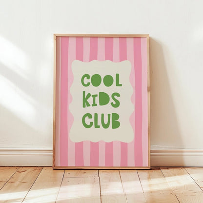 Cool Kids Club Wall Art Print – Kids Room Typography Poster