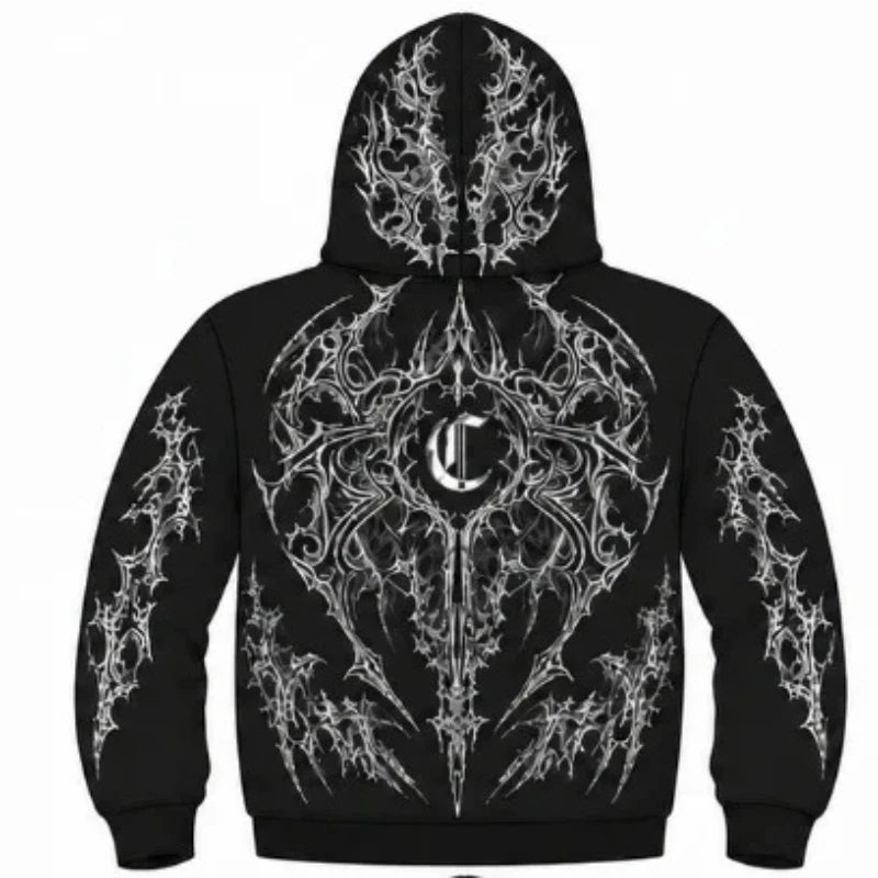 Sinner Reflective Graphic Hoodie – Unisex Loose Fit Streetwear
