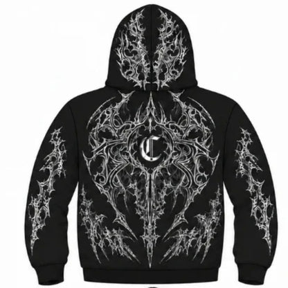 Sinner Reflective Graphic Hoodie – Unisex Loose Fit Streetwear