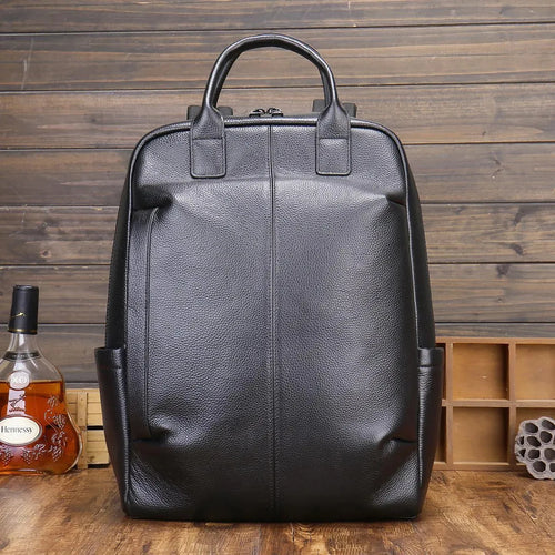 Genuine Leather Men's Backpack – Luxury Structured Laptop Bag