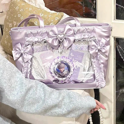 New Lace Bow Ribbon JK Uniform Shoulder Bag