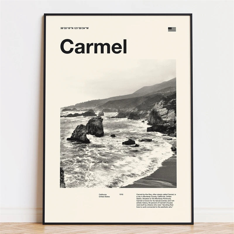 Retro City Poster – Mid-Century Modern Wall Art Print