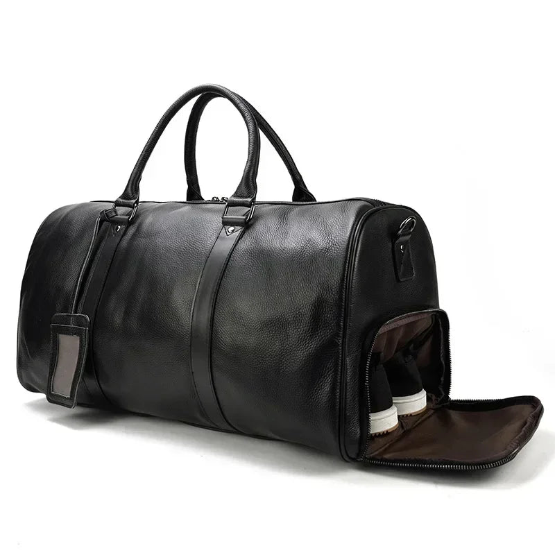 Genuine Leather Duffle Bag for Men – Travel & Weekender